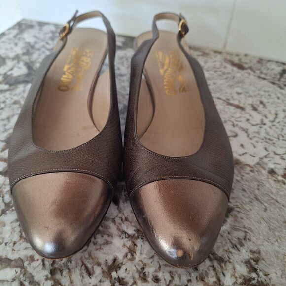 Salvatore Ferragamo Shoes - Salvatore Ferragamo Slingback‎ Sandals Leather size 8.5 B